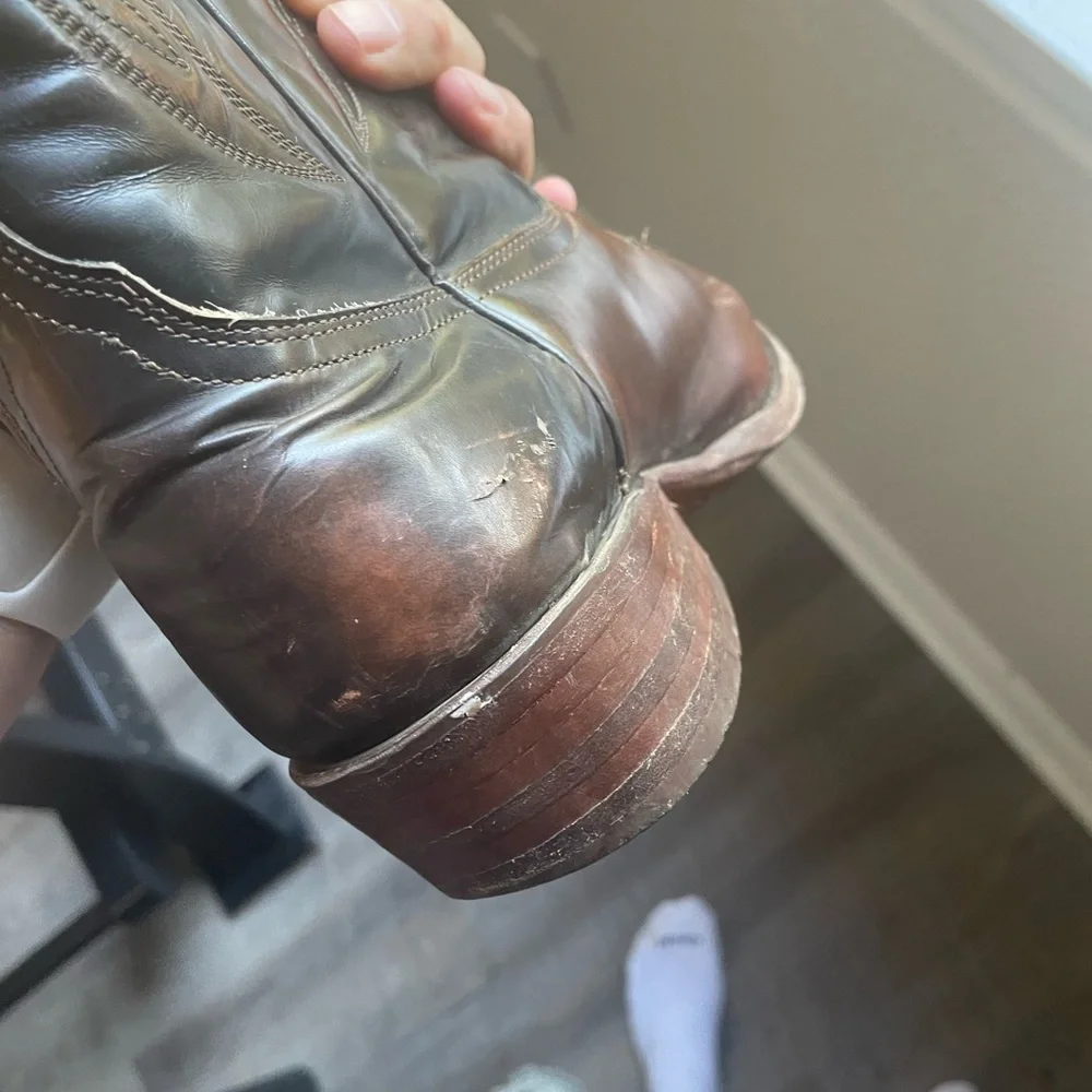Buffalo David Bitton Brown Leather Western Cowboy Boots - Picture 15 of 16